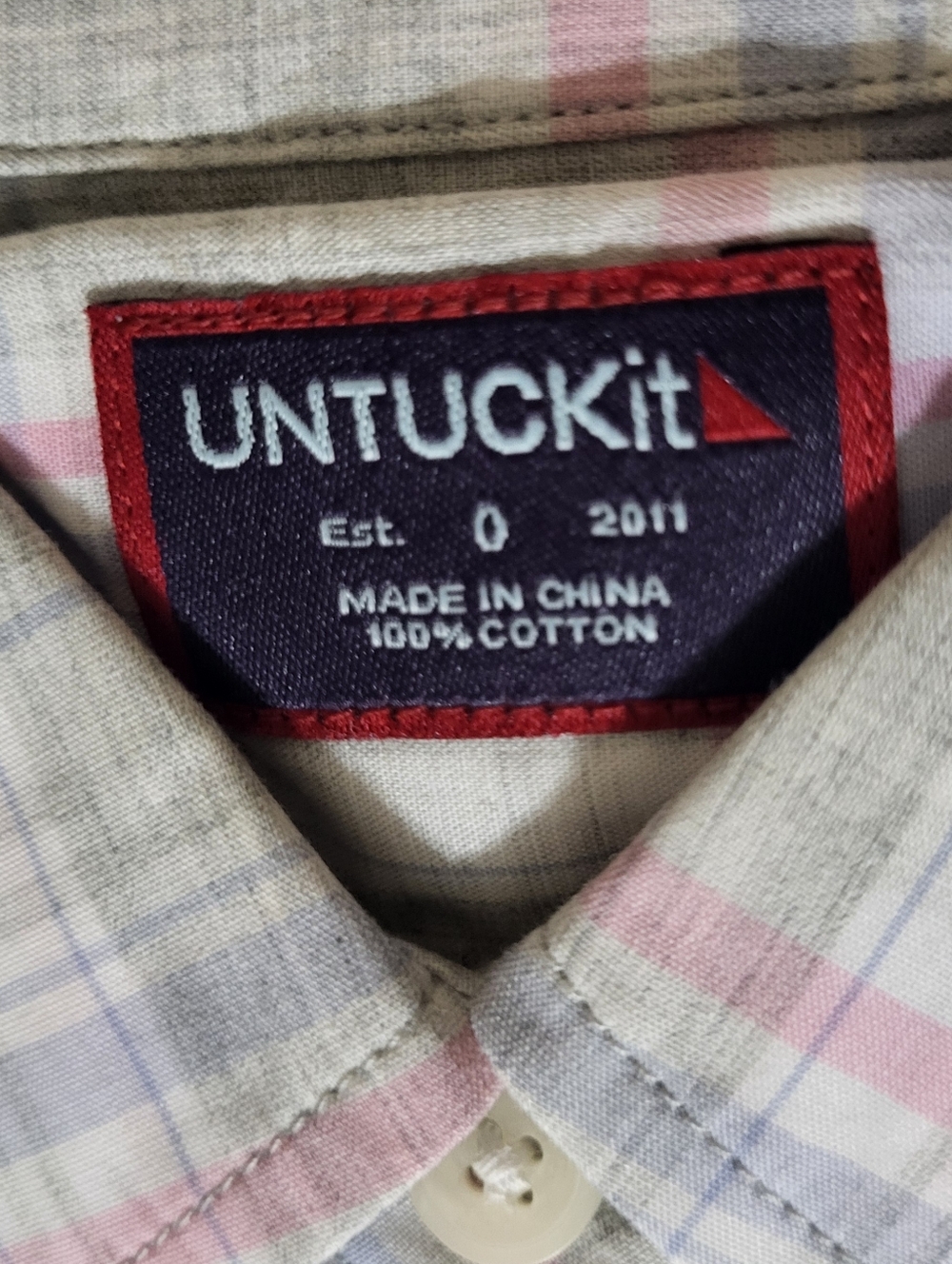 UNTUCKit NWT Sz 0 2 4 8 14 100% Cotton Lightweight Pastel Plaid Button-Up Shirt - Picture 13 of 15
